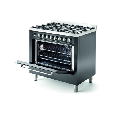 Cuisinière à gaz de comptoir Ilve l09 avec hotte graphite 90 cm - Ligne Pro