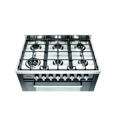 Cuisinière à gaz de comptoir Ilve l09 avec hotte graphite 90 cm - Ligne Pro