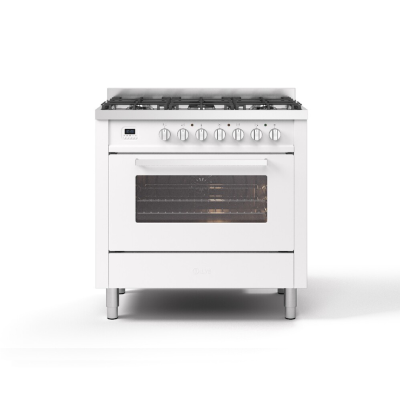 Ilve L09 90 cm, biała, blatowa kuchenka gazowa – Pro Line