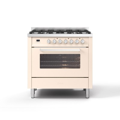 Ilve L09 90 cm kuchenka gazowa blatowa w kolorze antycznej bieli – Pro Line