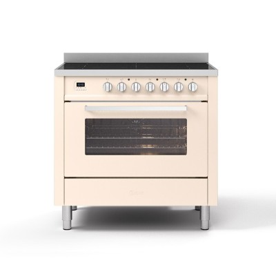 Ilve L09 90 cm Induktionsherd für die Arbeitsplatte in Antikweiß – Pro Line