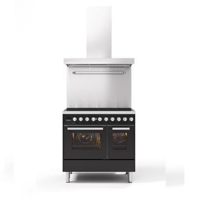 Ilve ld09 kuchenka indukcyjna z okapem 90 cm, grafit mat - Pro line