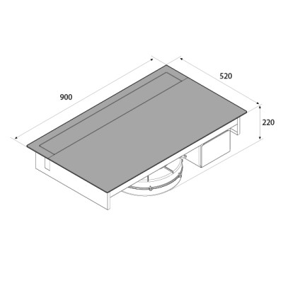 Airforce Innova Slim Plus A piano cottura induzione con cappa integrata 90 cm