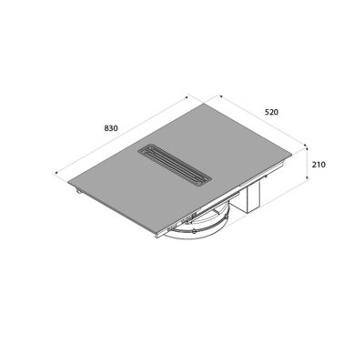 Plaque à induction Airforce Innova Artis Pro F avec hotte intégrée 83 cm