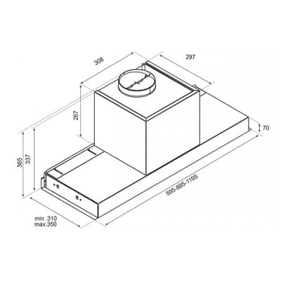 Campana bajo mueble encastrable Airforce f300 60 cm acero inoxidable