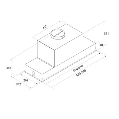 Airforce Compact In built-in hood under cabinet 53 cm stainless steel