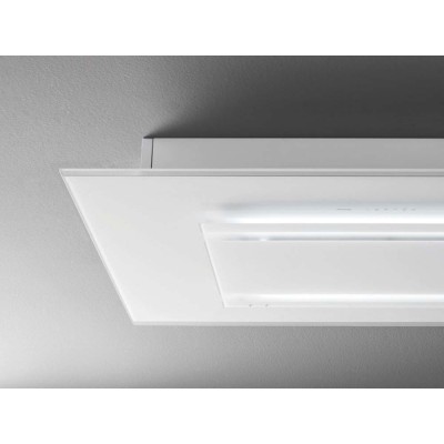 Okap sufitowy Falmec Aura 120 cm, białe szkło CAEI20.E0