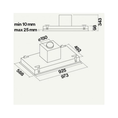 Falmec sirio campana de techo 90 cm vidrio blanco