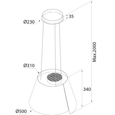 Airforce Sharp island hood diameter 50 cm black