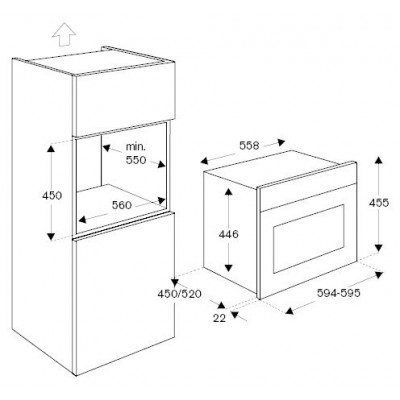 Bertazzoni f457hervtag four à vapeur encastrable h 45 cm ivoire - or