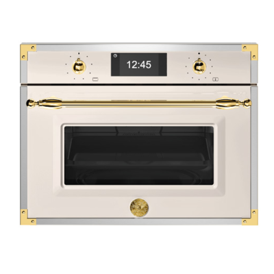 Bertazzoni f457hervtag Einbau-Dampfbackofen H 45 cm Elfenbein – Gold