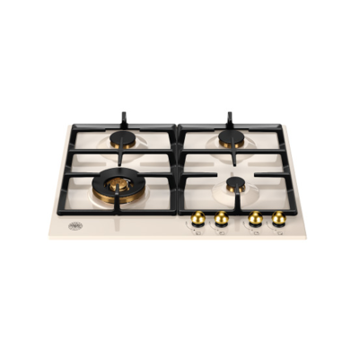 Bertazzoni p604lherag heritage 60cm gas hob ivory - gold