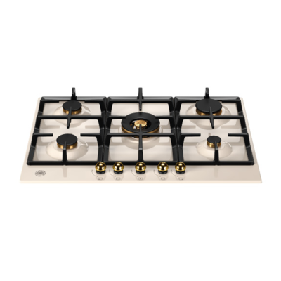 Bertazzoni p755cherag heritage gas hob 75 cm ivory - gold