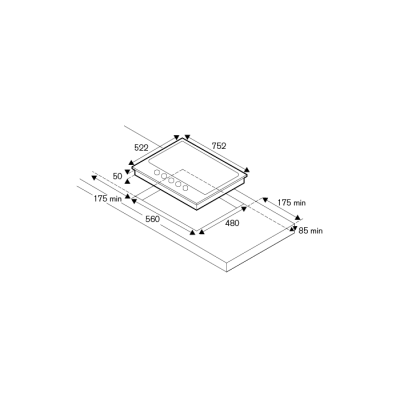 Bertazzoni p755cherag table de cuisson à gaz patrimoine 75 cm ivoire - or