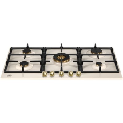 Bertazzoni p755cherag heritage 75cm gas hob ivory - gold
