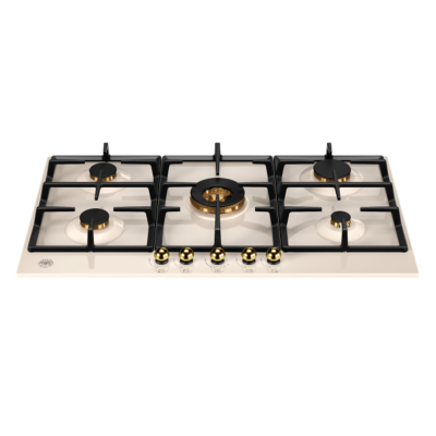 Bertazzoni p905cherag heritage 90cm gas hob ivory - gold