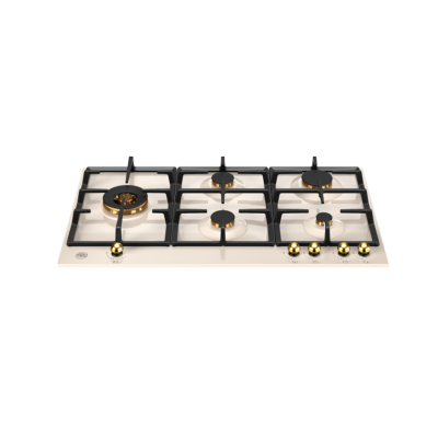 Bertazzoni p905lherag heritage gas hob 90 cm ivory - gold