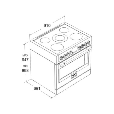 Fulgor fsrc 3605 p mi mk 2f mbk 91 cm czarna kuchenka indukcyjna
