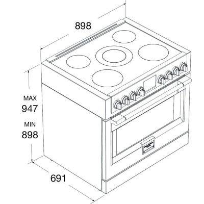 Fulgor fsrc 9005 p mi mk 2f x 90 cm kuchenka indukcyjna ze stali nierdzewnej