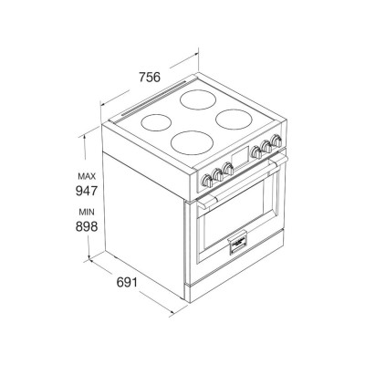 Fulgor fsrc 3004 p mi mk 2f x cucina induzione da appoggio 75 cm inox
