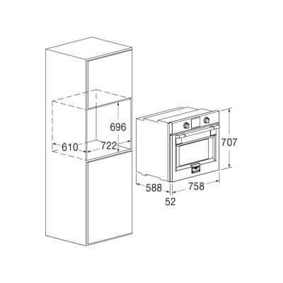 Fulgor fso 300 p mk 2f x forno incasso pirolitico 75 cm h 70  inox