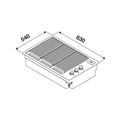 Fulgor fobq 803 g mbk Bbq barbacoa de gas empotrable 80 cm negro