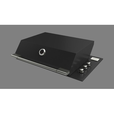 Fulgor fobq 803 g mbk Bbq barbecue a gas da incasso 80 cm nero