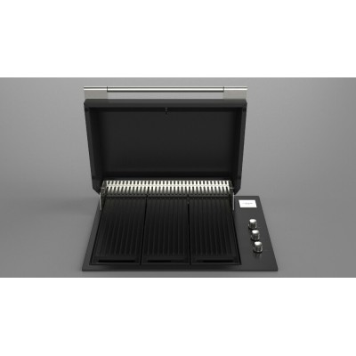 Fulgor fobq 803 g mbk Bbq barbecue a gas da incasso 80 cm nero
