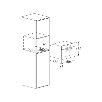 Fulgor fuwc 4500 tc fo mbk built-in wine cellar h 45 cm black