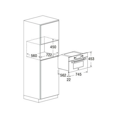 Fulgor fugmo 7505 mt gbk Einbau-Mikrowelle 75 cm, schwarzes Glas