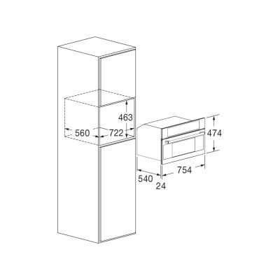 Fulgor fcso 310 tem x 75 cm horno de vapor combinado de acero inoxidable encastrable