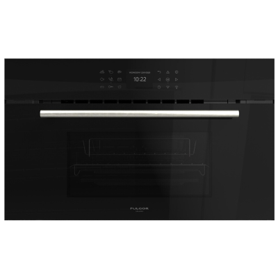 Fulgor fcso 7510 tem bk built-in combined steam oven 75 cm black glass