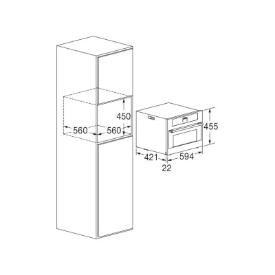 Fulgor fwc 4500 tc fo wh built-in wine cellar h 45 cm white glass