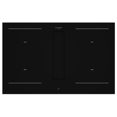 Fulgor fhh 800 id tc bk induction hob with integrated hood 80 cm black