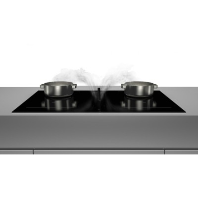 Fulgor fhh 800 id tc bk induction hob with integrated hood 80 cm black