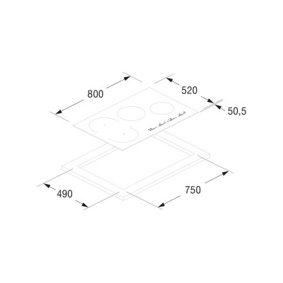 Fulgor fsh 804 id ts wh 1 induction hob 80 cm white