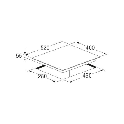 Fulgor fsh 402 id ts wh piano cottura induzione domino 40 cm bianco