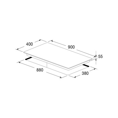 Fulgor fchl 904 id ts wh induction hob 90 cm white glass ceramic