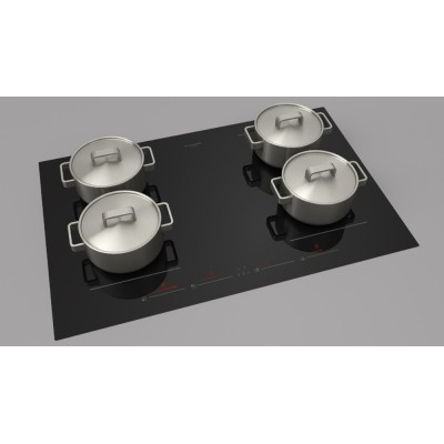 Fulgor fch 804 id ts bk induction hob 80 cm black glass ceramic