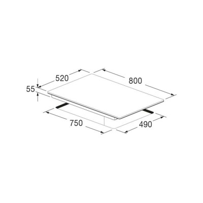 Fulgor fch 804 id ts wh induction hob 80 cm white glass ceramic