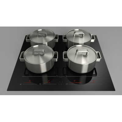 Fulgor fch 604 id ts bk induction hob 60 cm black glass ceramic