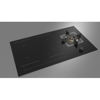 Fulgor fchh 905 id ts g dwk bk plaque de cuisson hybride 90 cm vitrocéramique noire