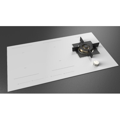 Fulgor fchh 905 id ts g dwk wh Hybrid-Kochfeld 90 cm weiße Glaskeramik