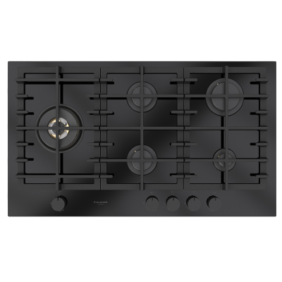 Fulgor fph 905 g wk bkg gas hob 90 cm black glass