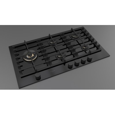 Fulgor fph 905 g wk bkg gas hob 90 cm black glass