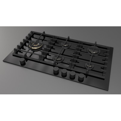 Fulgor fph 905 g sem bkg table de cuisson à gaz 90 cm verre noir