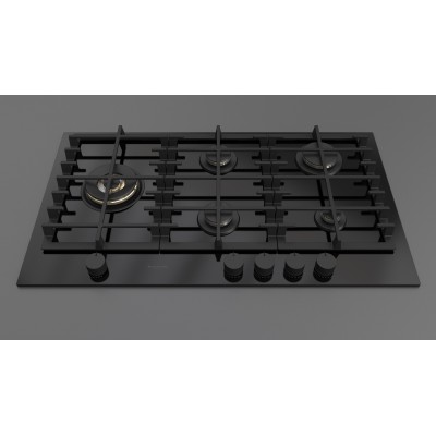 Fulgor fph 905 g wk bkg gas hob 90 cm black glass