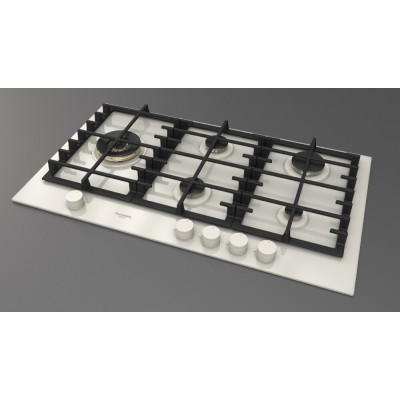 Fulgor fph 905 g wk whg gas hob 90 cm white glass