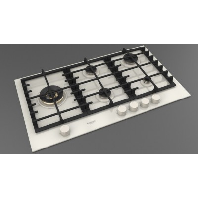 Fulgor fph 905 g wk whg gas hob 90 cm white glass