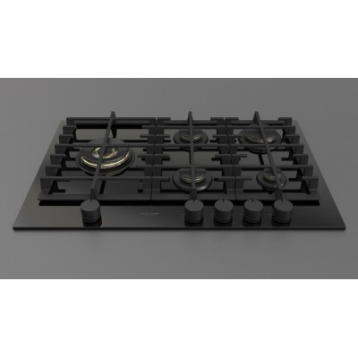 Fulgor fph 755 g wk bkg gas hob 75 cm black glass